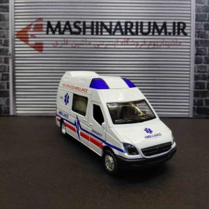 ماشین فلزی آمبولانس چراغ دار